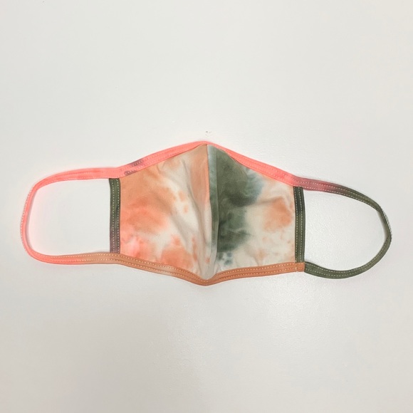 Accessories - Olive and Coral Tie-Dye Face Mask